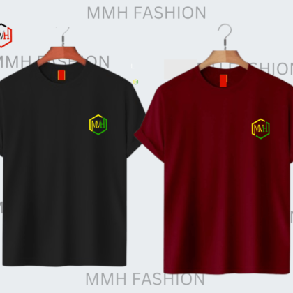 Premium T-Shirt black & maroon