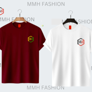 T-shirt maroon&white