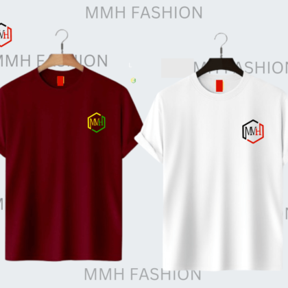 T-shirt maroon & white